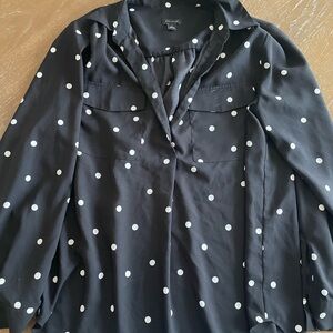 Black Polka Dot Women's Top